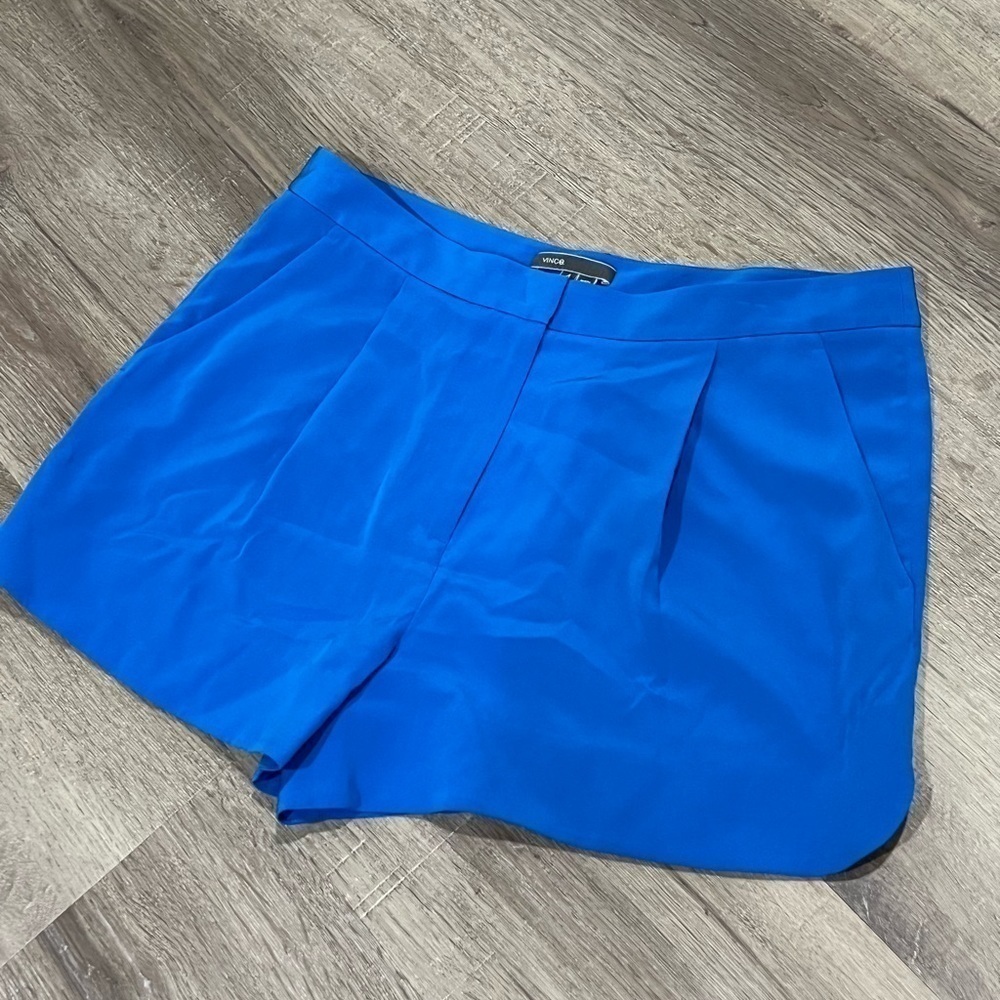 Vince Size 4 100% Silk Royal Blue Skirt Shorts Classic Staple Skort EUC